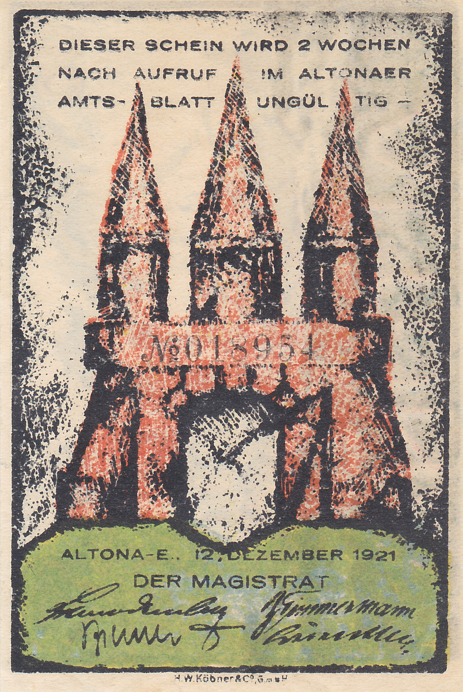 Ca. Format: 64mm x 95mmmm Leider kein Bild von 60 Pfennig vom 12.12.1923
