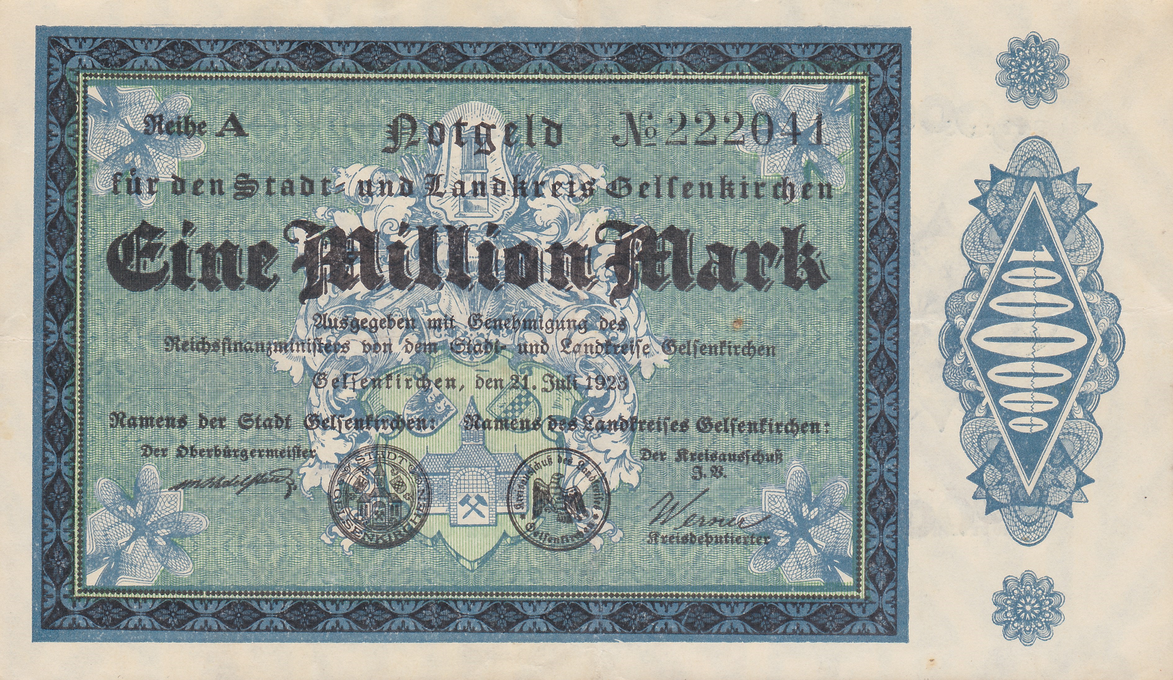 Mei-Soft © // Ca. Format: 161mm x 94mm Leider kein Bild von 1 Million vom 21.07.1923