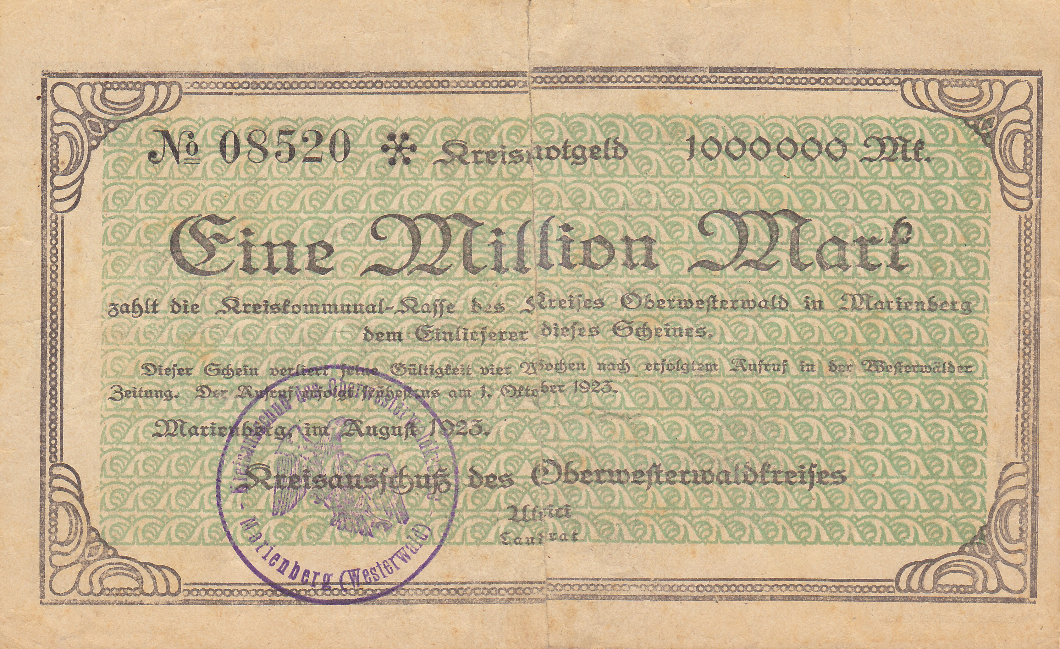 Ca. Format: 145 mm x 90 mm Leider kein Bild von 50 Pfennig vom Mai 1917